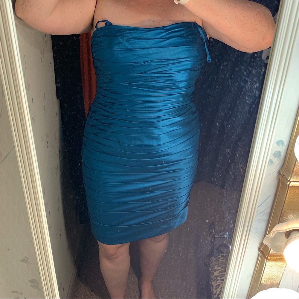 Adrianna Papell Collection Teal strapless dress size 10/L